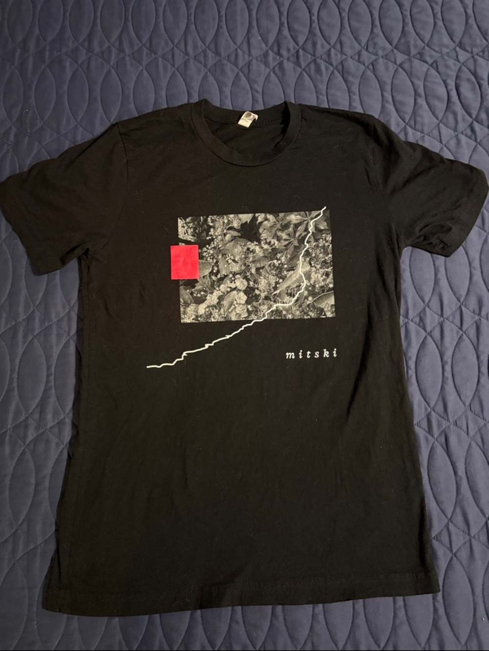 Mitski Black Graphic Tee with Red Accent